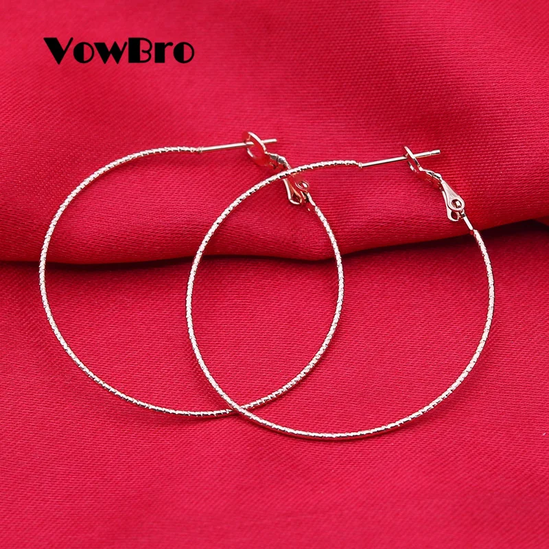 VowBro круг цвет золотой креольские серьги из нержавеющей стали большие круглые женские серьги-кольца Подарки для женщин OL стили