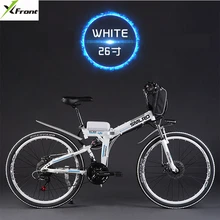X Front бренд 21 скорость 26 дюймов 20A 48V 500W литий Батарея Электрический складной горный велосипед Горные велосипедный вынос руля мотоцикла или электровелосипеда