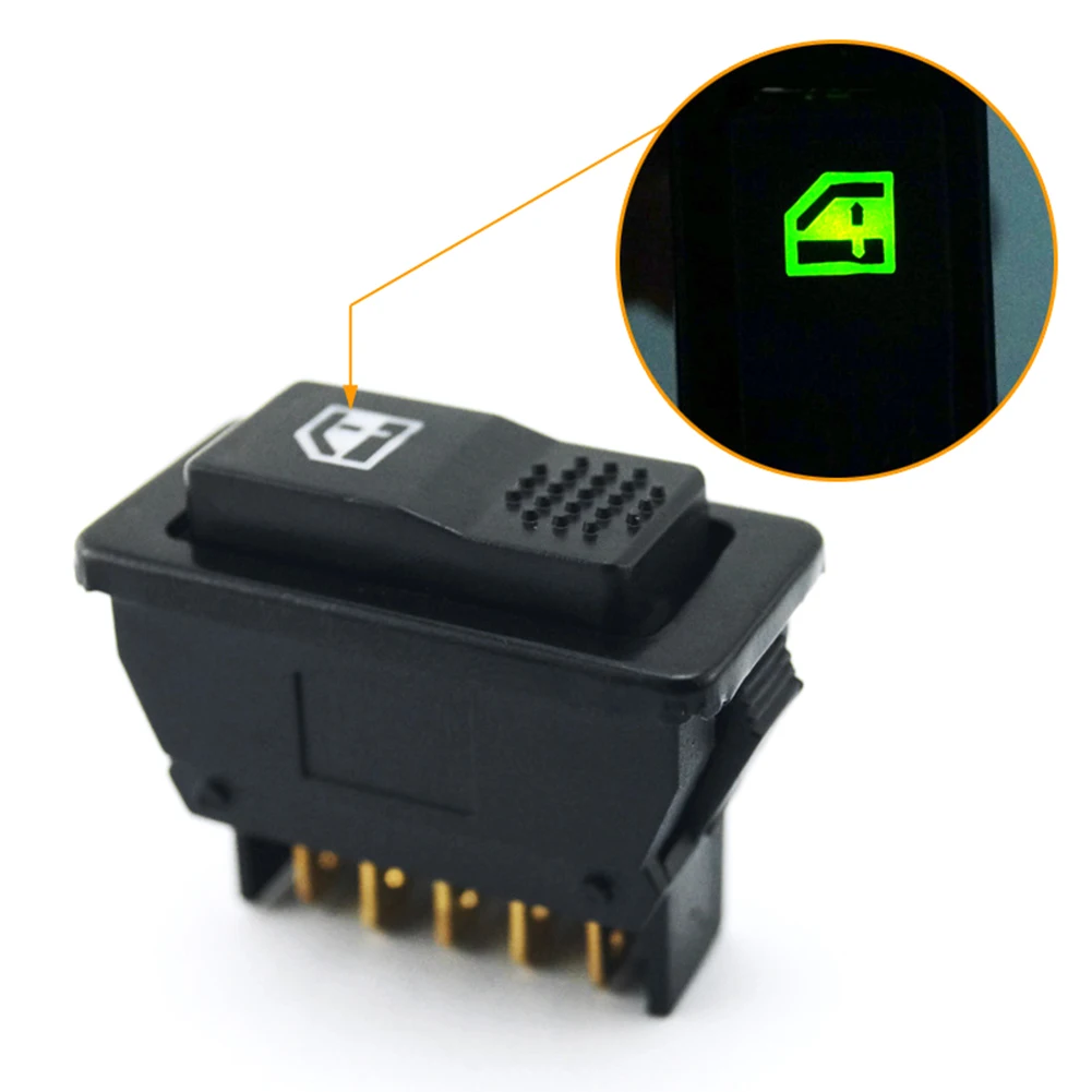 12 V 24 V 5-контактный электростеклоподъемники для автомобилей один выключатель с подсветкой Встроенный зеленый индикатор освещения