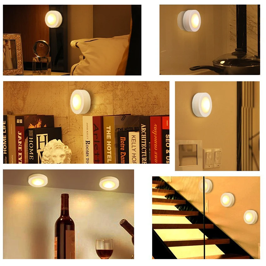Беспроводной затемняемый сенсорный светодиодный светильник для кухонных шкафов, светодиодный светильник для шкафа, шкафа, лестницы, коридора, ночника