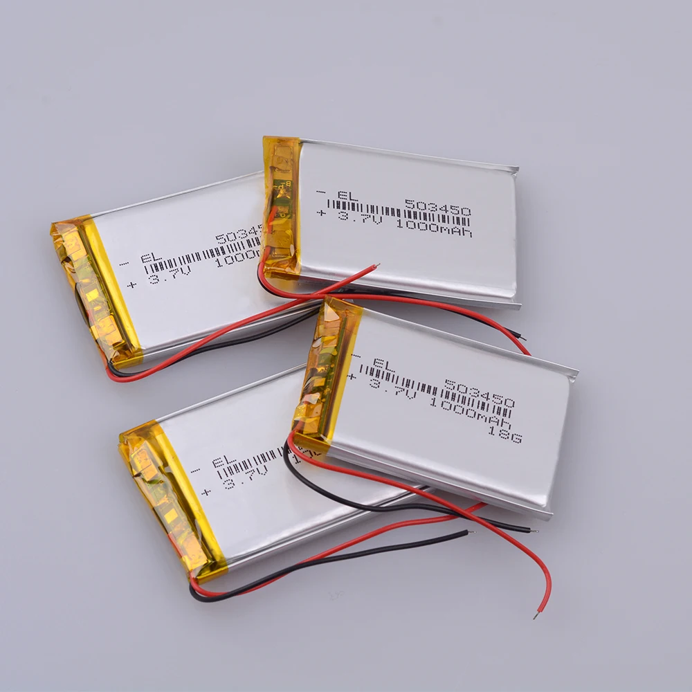 Полимерная литиевая аккумуляторная батарея 1000 mAh литий ионная 3 7 V 503450 053450 523450 для