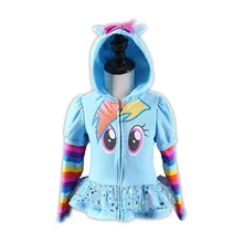 Новый 2016 Девушки little pony Дети Куртка детская Пальто Милые Девушки Пальто и Толстовки и Девушки Куртку Детей одежда Мультфильм