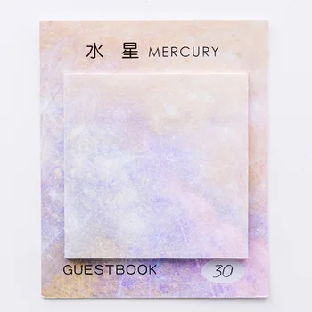 

6 pcs Planet memo pad Baeutiful sticky note set Decorative rainbow color moon earth memo Stationery Office School supplies DM341