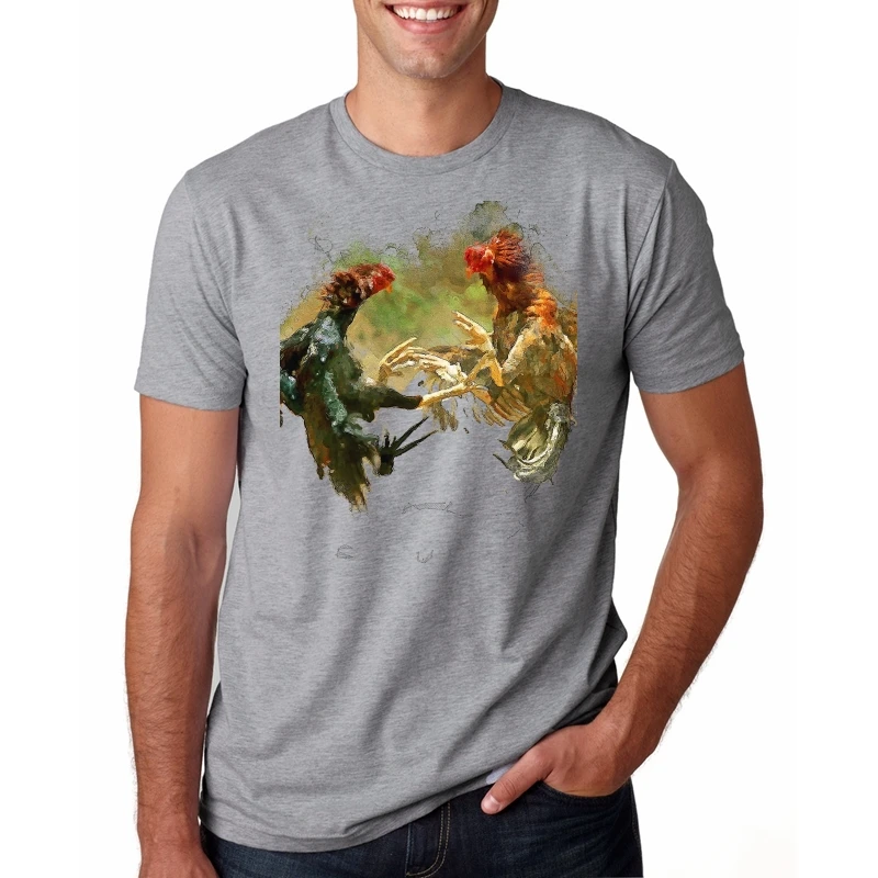 

Men Funy tshirt Fighting Cocks v1 Short Sleeve O-Neck Graphic Tops Tee men t shirt
