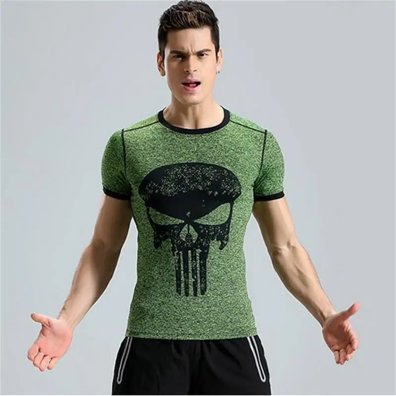 

New Compressed Shirt Skull 3D Print T-Shirt Men's Short Sleeve Funny Cosplay Costume Fitness Bodybuilding Male Code