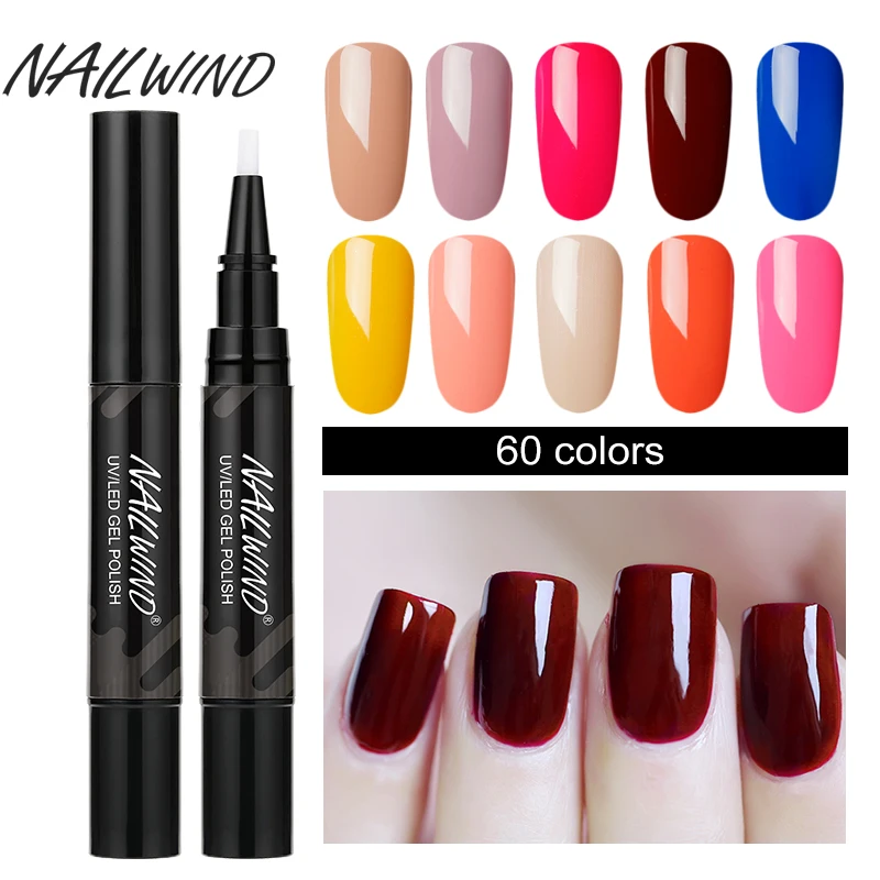 

5ML Nail Gel Polish Pencil 60 Colors Polish Nail Pen Gel Nails Art Brush Pen for Nails Soak Off Top White Gel Lacquer Gel Paint