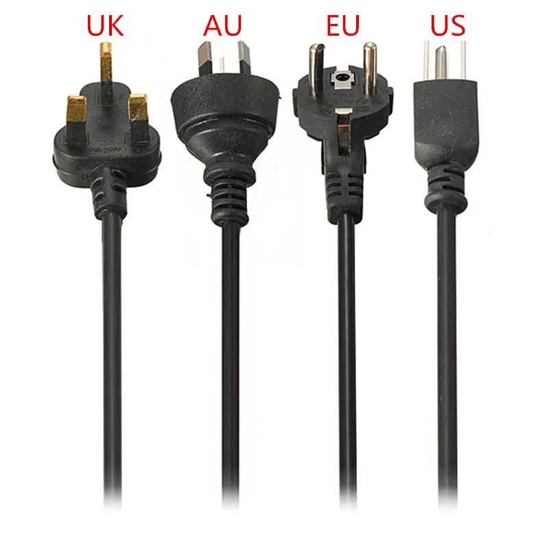 1PC EU/US/AU/UK 4Standards 1.2m 3-Prong AC Power Supply Adapter Cord Cable Power Cords Charging Line 1PC EU/US/AU/UK 4Standards 1.2m 3-Prong AC Power Supply Adapter Cord Cable Power Cords Charging Line