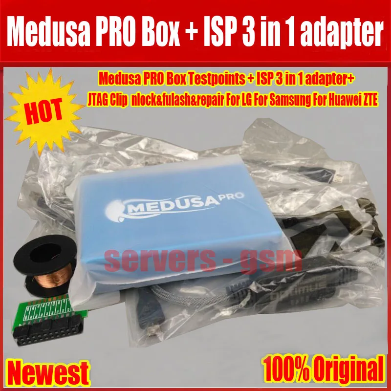 Медуза PRO Box Медуза коробка+ ISP 3 в адаптер+ JTAG зажим MMC для LG для samsung для huawei с Оптимусом кабель