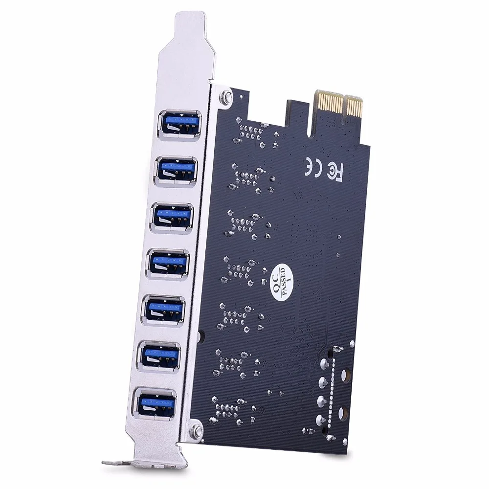 PCI-e usb 3,0, плата расширения, 7 портов, USB 3,0, PCI express, плата расширения, pcie, usb3.0, адаптер, настольный компьютер, компоненты, совершенно