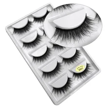 5 пар длинных накладных ресниц 3D натуральные накладные ресницы невидимая лента черные ресницы полная полоса Многоразовые Накладные Ресницы