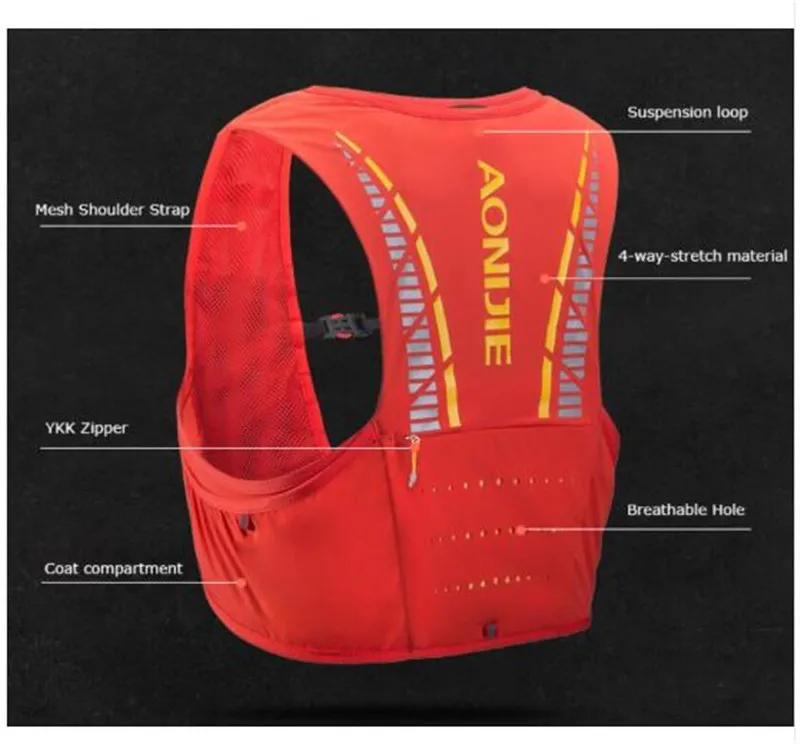AONIJIE 5L спортивный рюкзак жилет водный Пузырь Беговая гонка марафон бег скалолазание Велоспорт гидратация рюкзак
