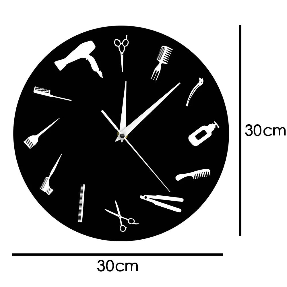 Парикмахерский магазин, деловой настенный знак, парикмахерское оборудование, настенные художественные часы, парикмахерский салон, инструмент для стилиста, салон красоты, современные настенные часы