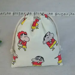 IVYYE 14 или 17 см милый Crayon Shin-chan Мультфильм Drawstring сумки холст хранения сумки Макияж сумка монета комплект Карманный Кошелек Новый