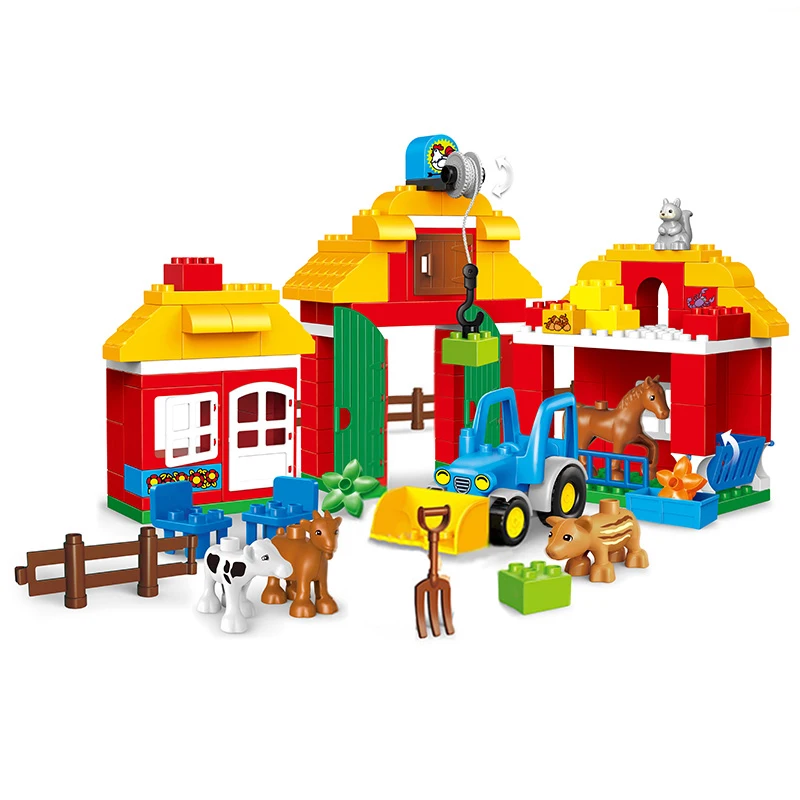 Preise Mädchen Prinzessin Große Größe Blöcke Sets Kompatibel LegoINGlys Duploed Familie Haus Bricks ziegel Bausteine Spielzeug Für Kinder