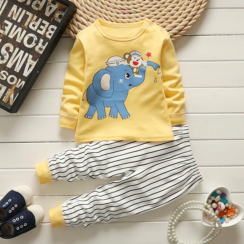 

2018 Winter Newborn Baby clothes set cute Cartoon baby boy clothes High Quality cotton baby girl clothes set soft pajamas 2