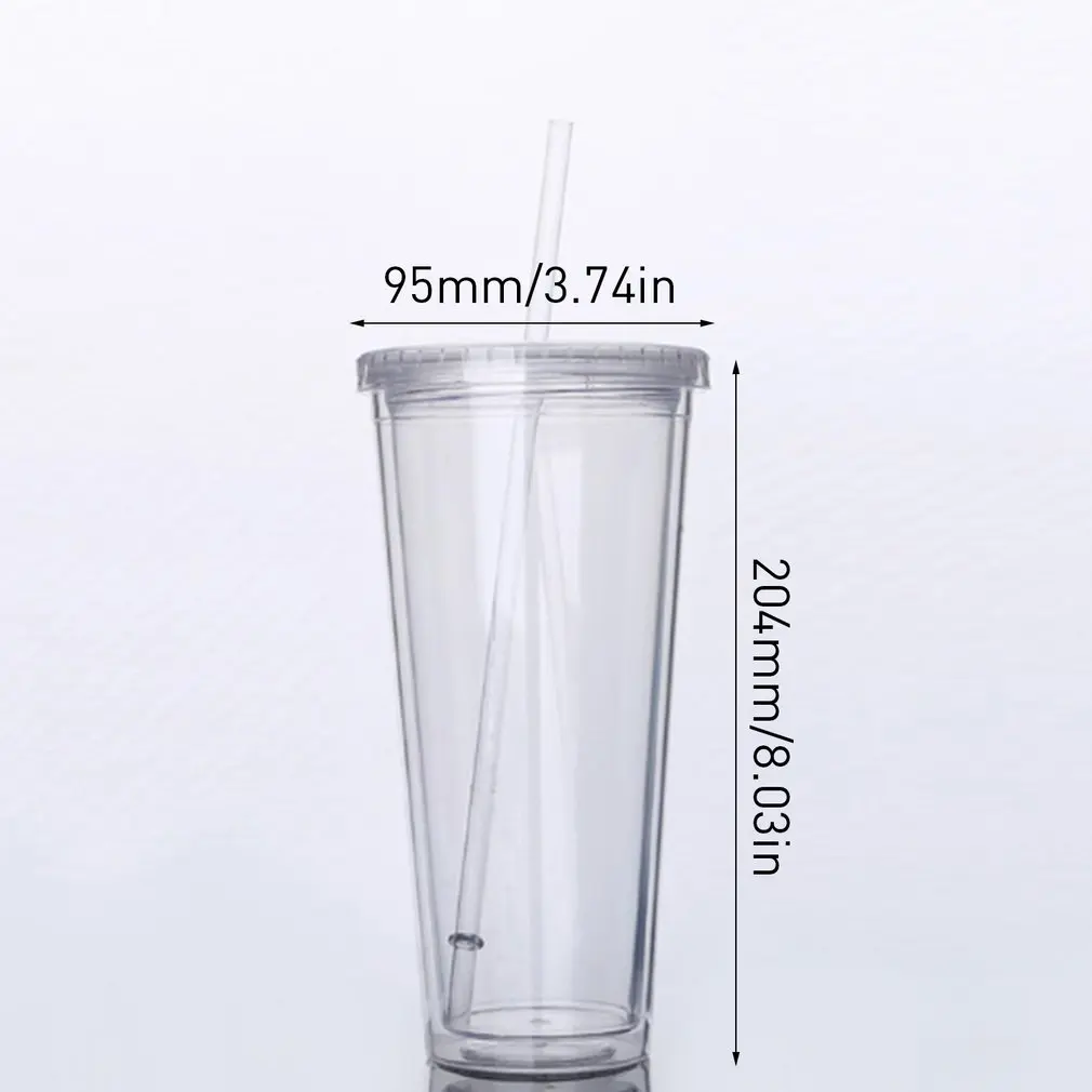 650 мл дорожная портативная чашка с соломинкой Спортивная пластиковая бутылка для сока воды герметичная чашка с двойными стенками пластик