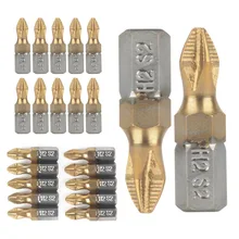 10pcs PH2 Screwdriver Bits 25mm 1/4 inch Shank Titanium Coated Screwdriver Bits Electric Drill Bit For Power Tools