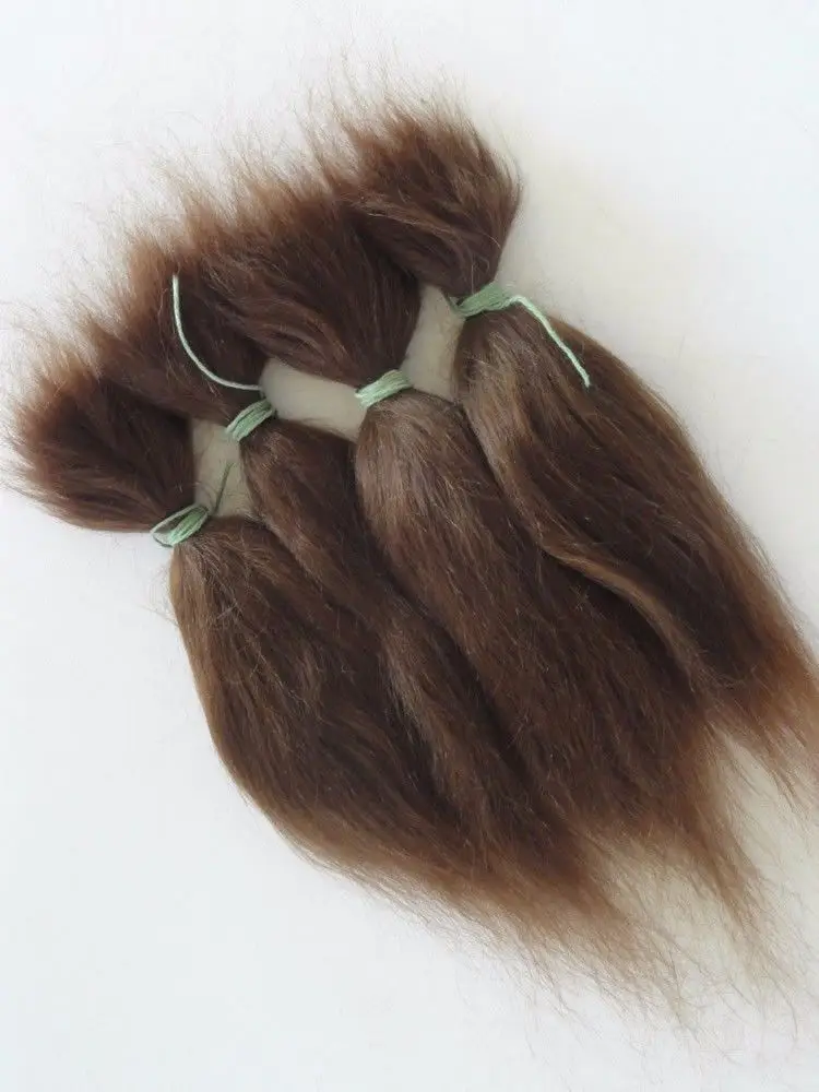 

D207 15g Brown and Blonde 100% Pure Natural Mohair Doll Hair 6 Inches For Reborn Baby