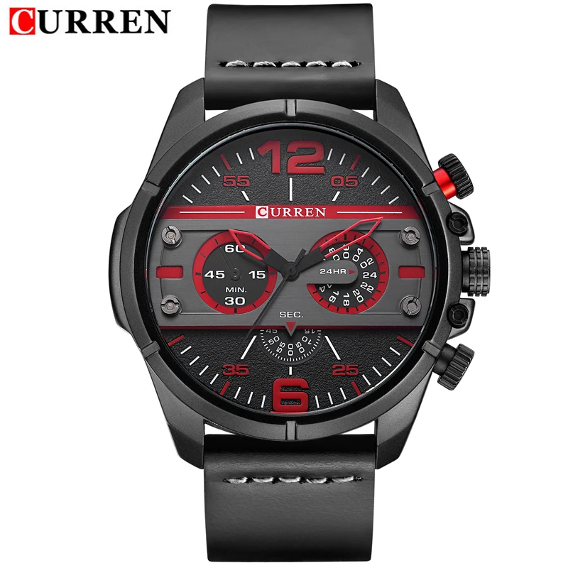 

Top Brand Luxury CURREN Men Watch Classic Black Leather Strap Men Wristwatch Fashion Sport Waterproof Watch Relogio Masculino