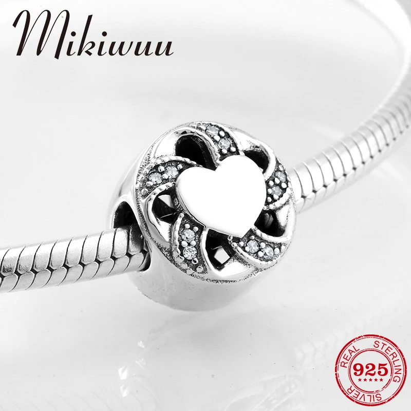 

Hollow out 925 Sterling Silver CZ The magic of love turns circles fine Bead Jewelry making Fit Original Pandora Charm Bracelet