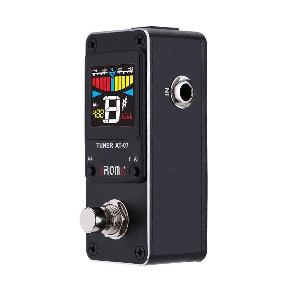 Aroma en 07 mini pie Guitarras sintonizador pedal Guitarras ra cromática sintonía metal Conchas pantalla HD para la etapa y estudio