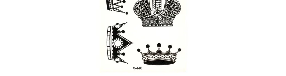 Переводные поддельные татуировки с водой, одноразовые, водонепроницаемые, временные наклейки с черной короной, красивые, для женщин и мужчин, сексуальные, крутые, боди-арт, макияж