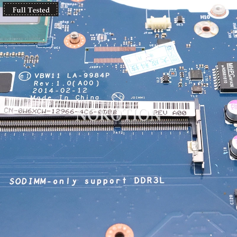 price reduction  NOKOTION CN-0W6XCW 0W6XCW FOR DELL Inspiron 3737 5737 laptop motherboard VBW11 LA-9984P REV:1.0(A00