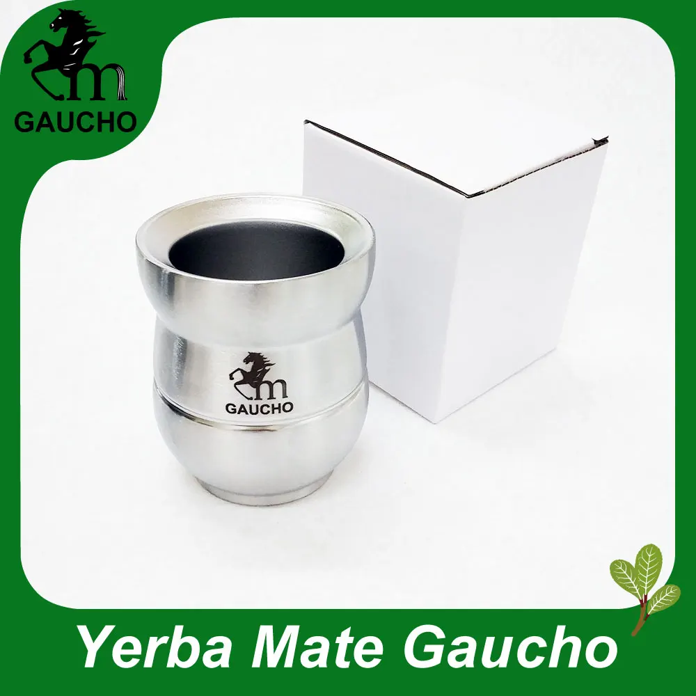 1 шт./лот, деликатный Yerba mate Gourds, нержавеющая сталь, Yerba mate, Calabash, с двойными стенками, теплоизолированный, легко держать, горячая распродажа, MT017-150