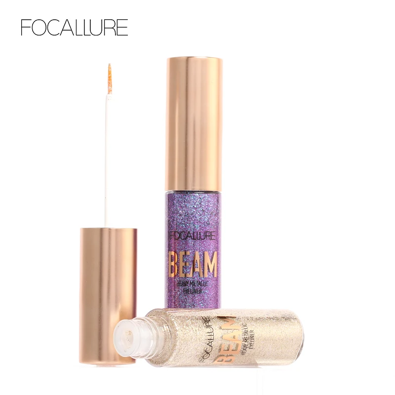

FOCALLURE Liquid Eyeliner Waterproof Smooth Glitter Eye Liner Fast Dry Makeup Eyeliner Pen