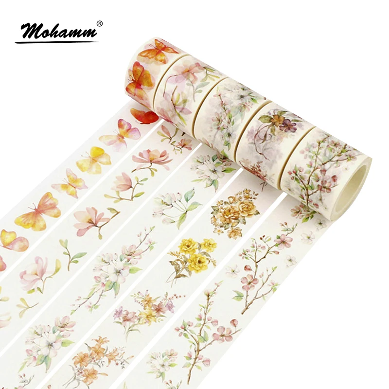 

Cute Kawaii Flowers Butterfly Leaves Decorative Tape Adhesive Masking Washi Tape Diy Scrapbooking School Office Supply