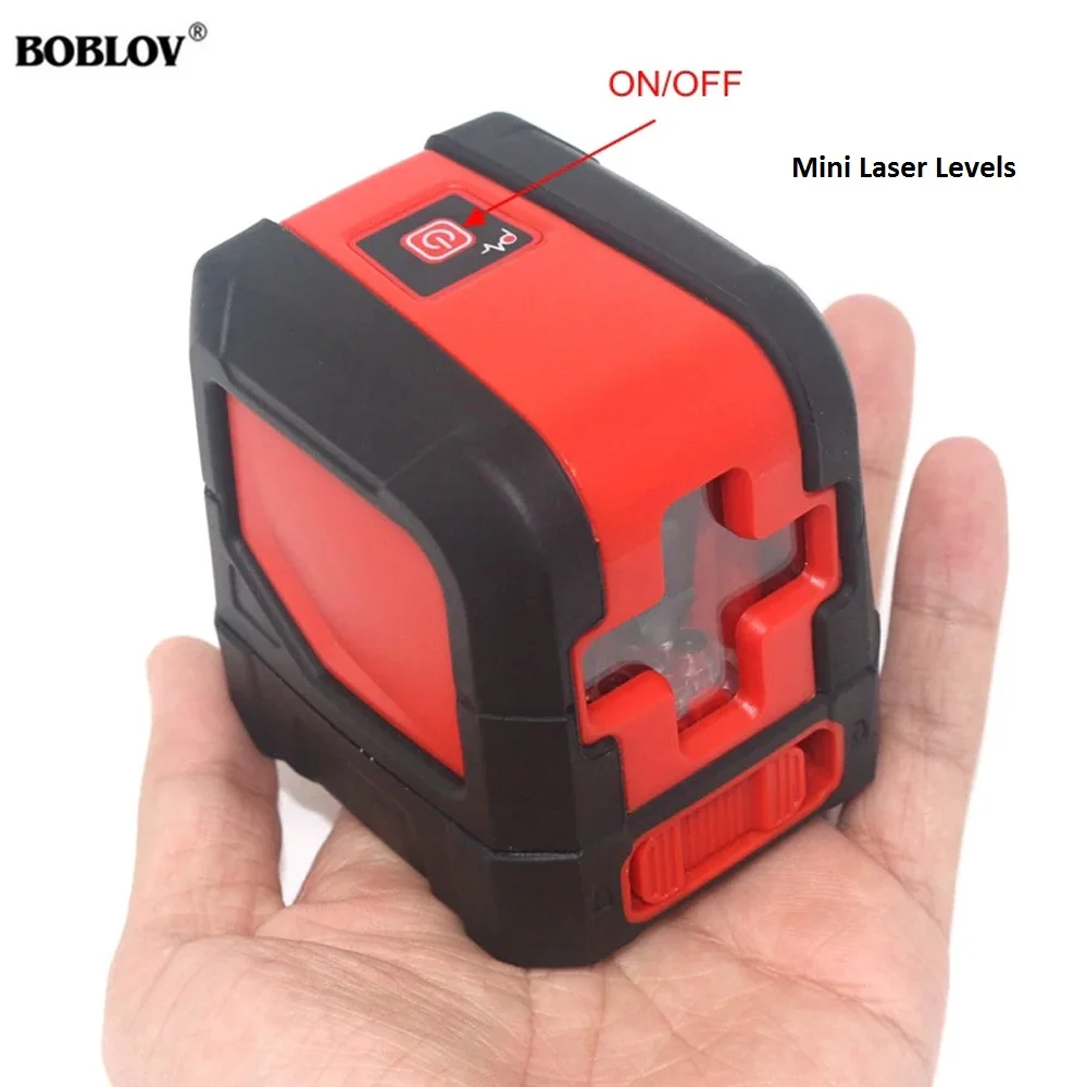 

BOBOLOV Mini 2 Cross Lines Laser Level Vertical Horizontal Red Green Beam Self-Leveling Laser with free bracket