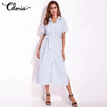 FLORHO Striped Bow Tie Waist L ong font b Dresses b font Women Summer Shor t