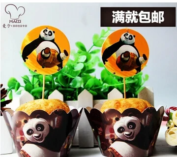 Kung Fu Panda Papier Emballages De Petit Gateau Et Toppers Baby Shower Decorations Pour Enfants Fete D Anniversaire Cakecup Picks Toppers Aliexpress