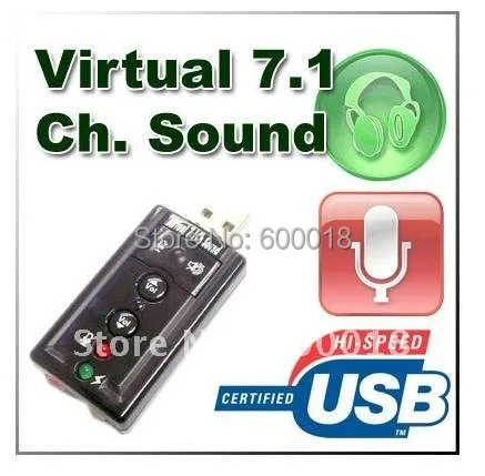 Usb-микрофон/динамик 7,1 канальный 3D аудио адаптер звуковой карты 50 шт./партия