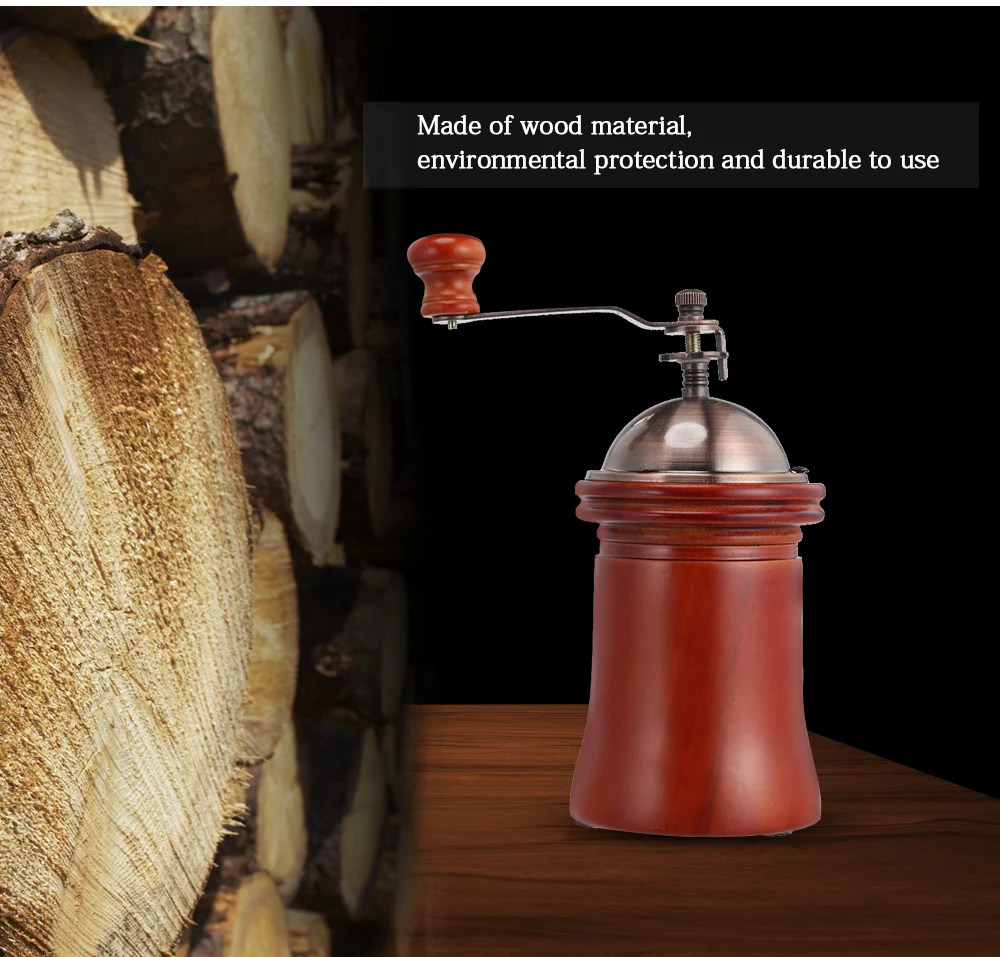 Manual Wooden Coffee Grinder Hand Grinding Machine
