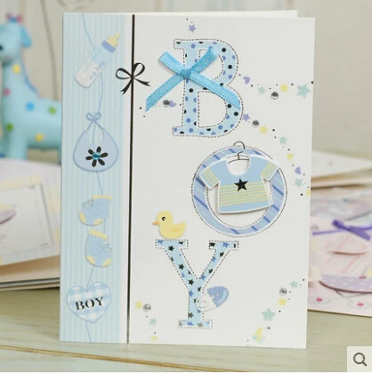 Новые поздравительные открытки для маленьких мальчиков и девочек с конвертом, вечерние открытки для крещения и крещения - Цвет: MINI-1813-03
