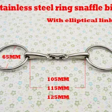 Кольцо из нержавеющей стали, Коронка, сломанный рот с эллиптическим звеном, оборудование для верховой езды(BT0527