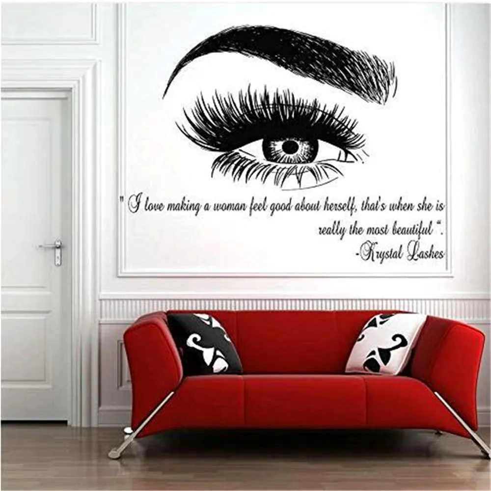 Audrey Hepburn Eyes and Eyebrows Red Lips Pipe Wall Stickers Waterproof Mural Home Decor Decals | Дом и сад