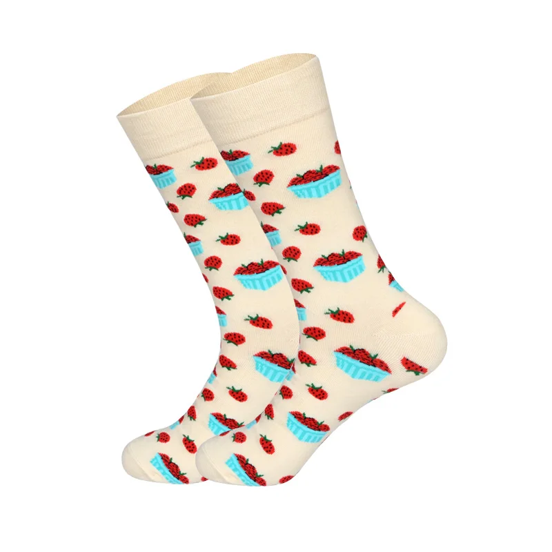 Забавный Harajuku прохладный хлопок Для мужчин экипажа носки теплые С Днем Свадьбы носки подарок улица хип-хоп птица фрукты Национальный носки