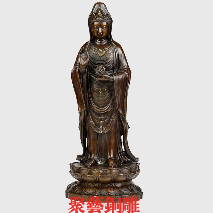 

Bronze statue copper wheel of decoration lotus guanyin statue crafts