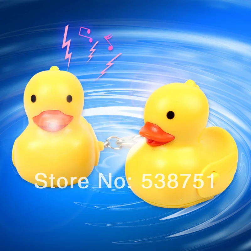 

FREE SHIPPING by FEDEX 100pcs/lot 2014 best selling duck sound LED keychain