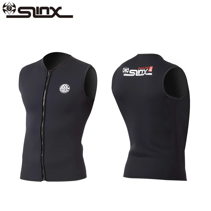 

Slinx 3mm Neoprene Diving Vest Waistcoat Men Women Sleeveless Wetsuit Fleece Lining Underwear Swimwear Swimsuit S-XXXL