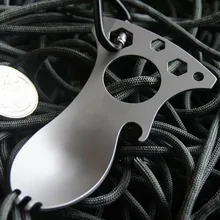 Portable Multitool For Outdoor Camping Survival Spoon Fork Hex Heads Wrench Multifunctional Bottle Opener Carabiner EDC Tool AA