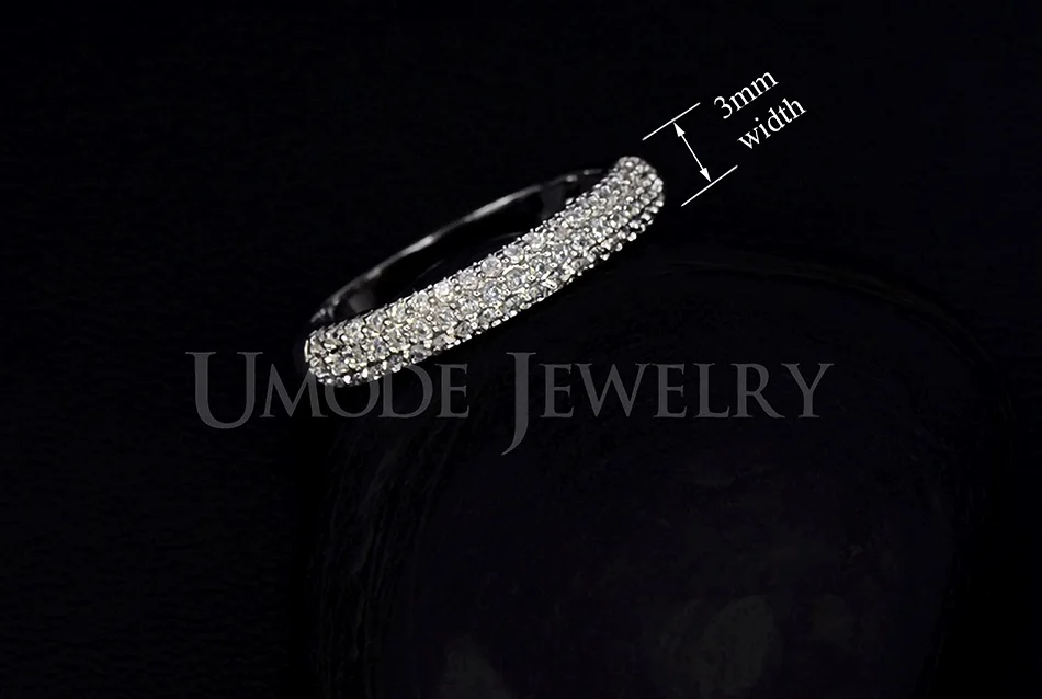 UMODE обручальные кольца белого золота для женщин, модные кольца на палец с камнями CZ, Bijoux Femme Anillos Mujer AUR0022