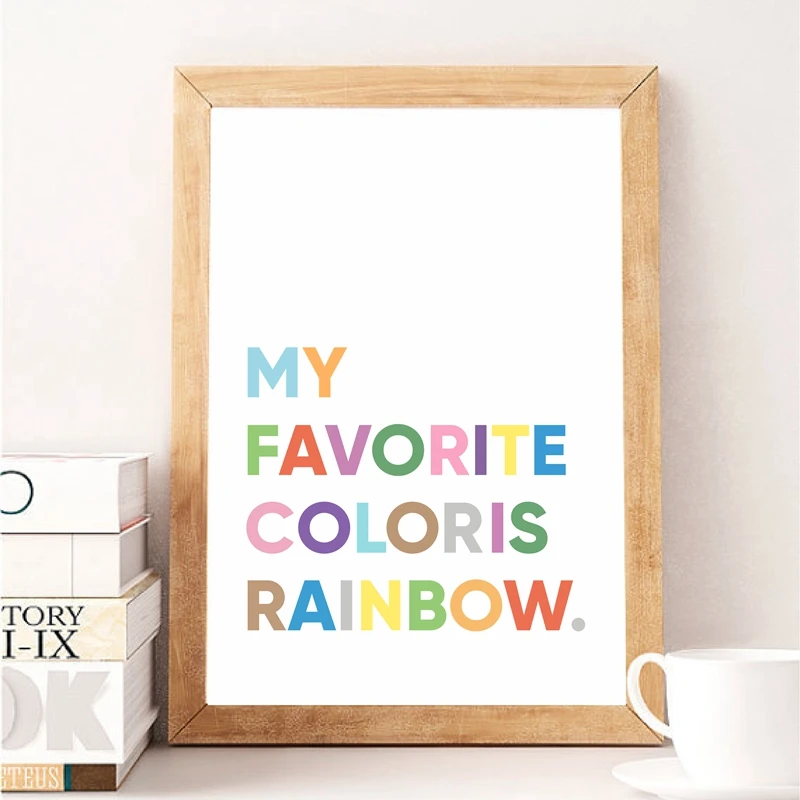My Favorite Color Is Rainbow Print Office Decor