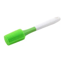 Дизайн, 360 Вращающаяся длинная ручка, щетка для детской бутылочки, щетка для чистки сосок, силиконовая щетка для молока, щетка для бутылочки для кормления