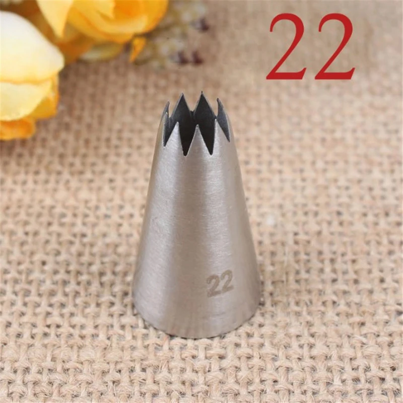 

#22 Small Size Open Star Icing Nozzle Piping Tip Stainless Steel Cake Decorating Tips Icing Piping Pastry Tip Tools Bakeware