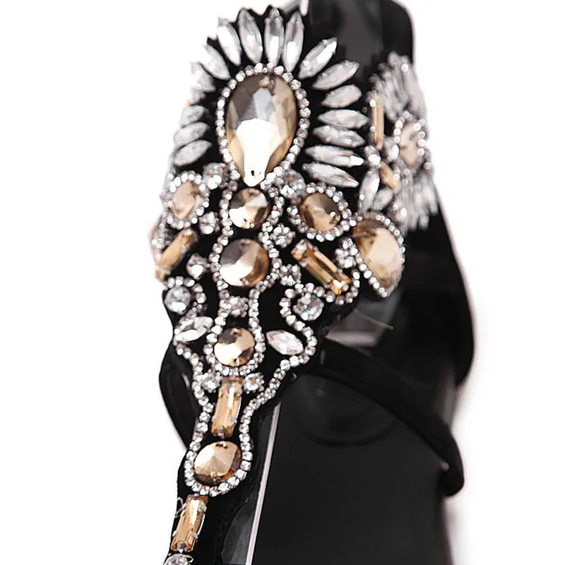 Women Sandals 2019 New Fashion Woman Summer Sandalias Flip Flops Hollow Gladiator Sandalias Rhinestone Crystal Shoes Woman