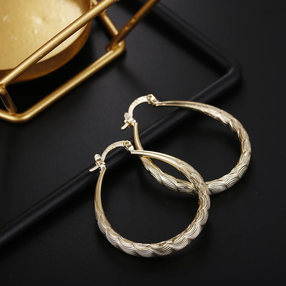 Gold Silver Fashion Metallic Color Metal Earrings 925 Wedding For Lady Women Wedding Gift