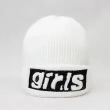 Хлопок обувь для девочек письмо вышивка утолщаются зимние трикотажные изделия Теплая Шапка Лыжная шапочка девочек и женщин 16